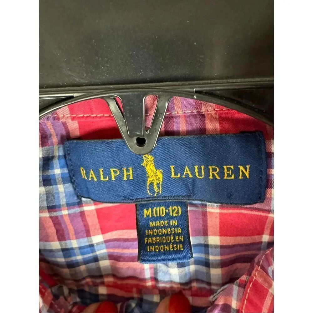 Ralph Lauren Boys Plaid Button Front Shirt 10/12